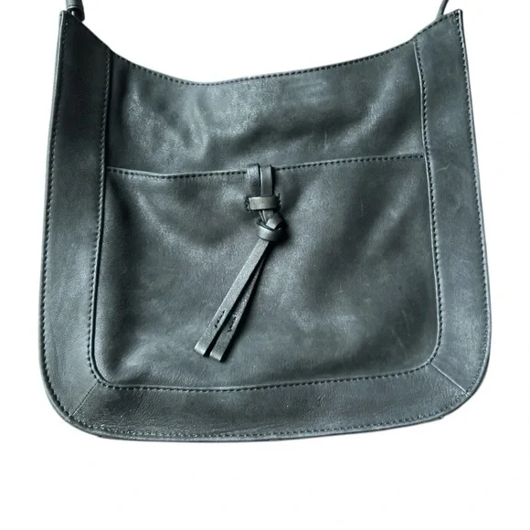 Lucky Brand Genuine Leather Black Crossbody Adjustable Strap Purse - Picture 3 of 13